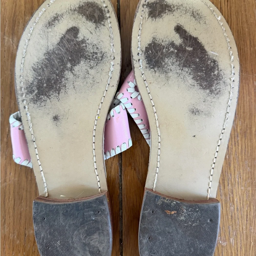 Pink and White Jack Rogers Sandals 9 - Picture 2 of 2